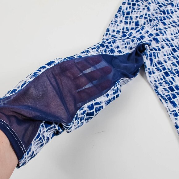 Chico's Blue White Top - Sheer Under Sleeves - Size 3 or XL - Picture 3 of 7